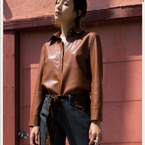 Nanushka Naum shirt in vegan leather